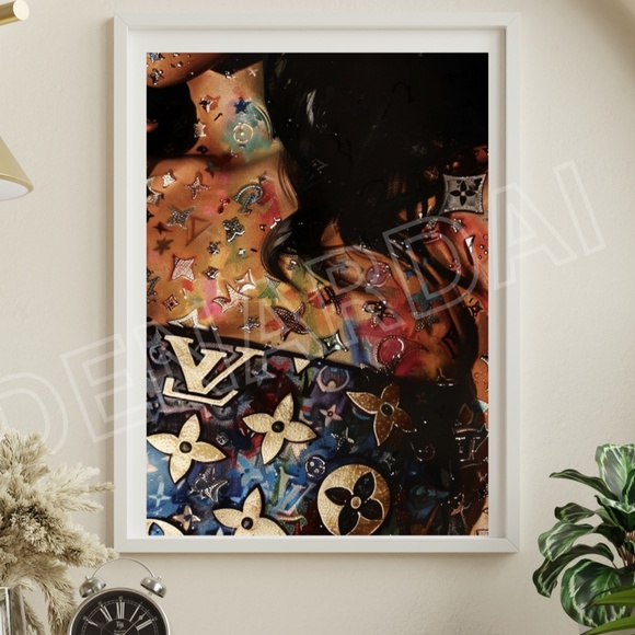 Louis Vuitton TATTOO WOMAN FASHION WALL ART 11X17 PRINT TRENDY ART 3 PIECE SET - Picture 2 of 5